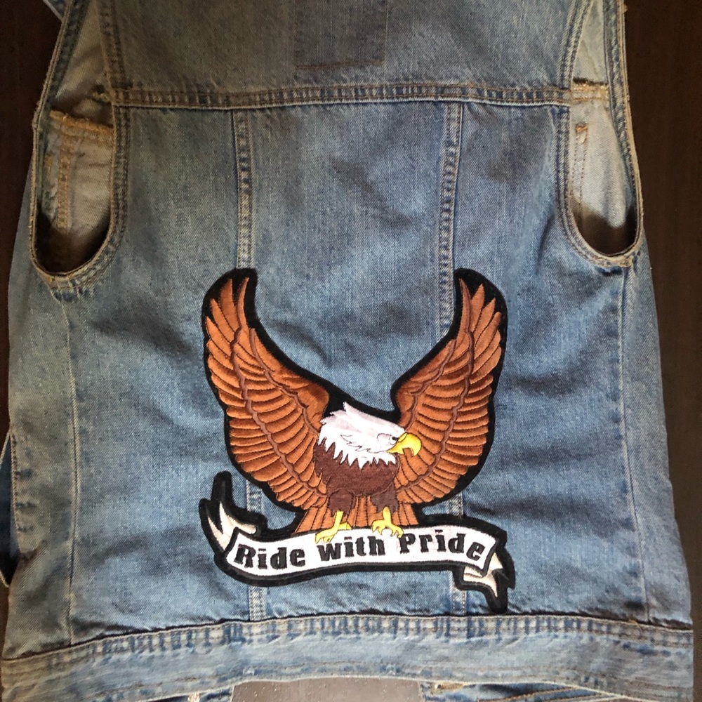 Ladies biker denim vest